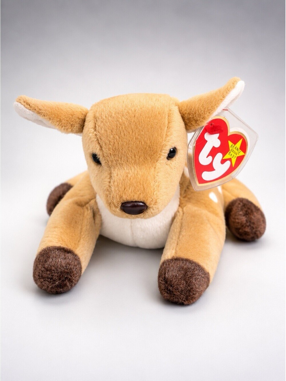 NWT Ty 1998 Whisper The Deer Beanie Baby #4194, 7x3.5” FREE SHIPPING
